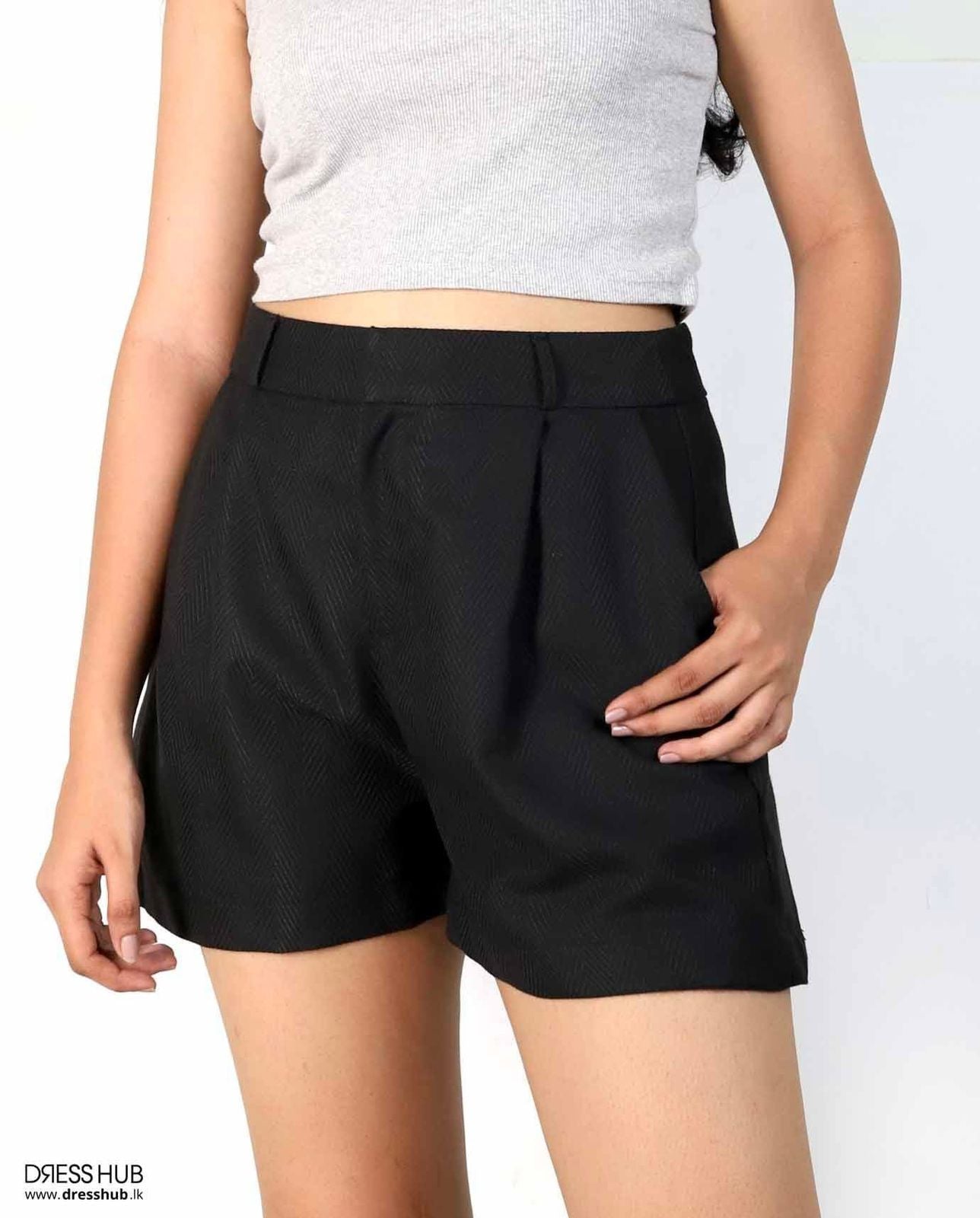 High Waist Light-Wash Short