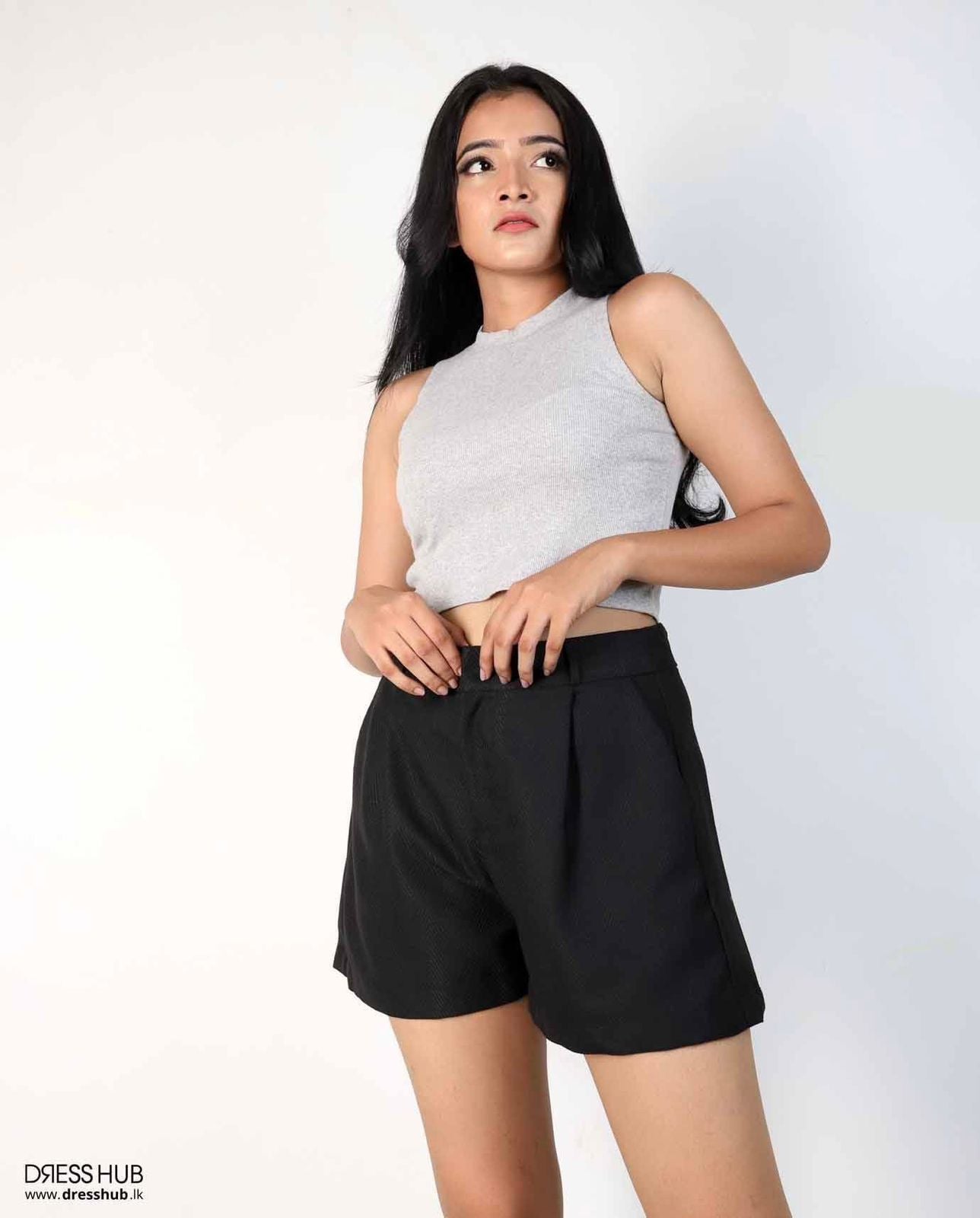 High Waist Light-Wash Short