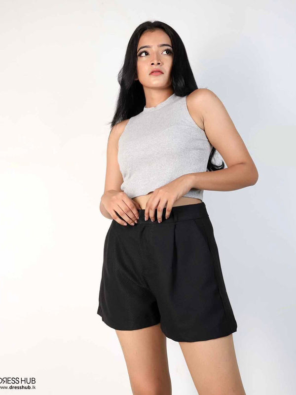 High Waist Light-Wash Short