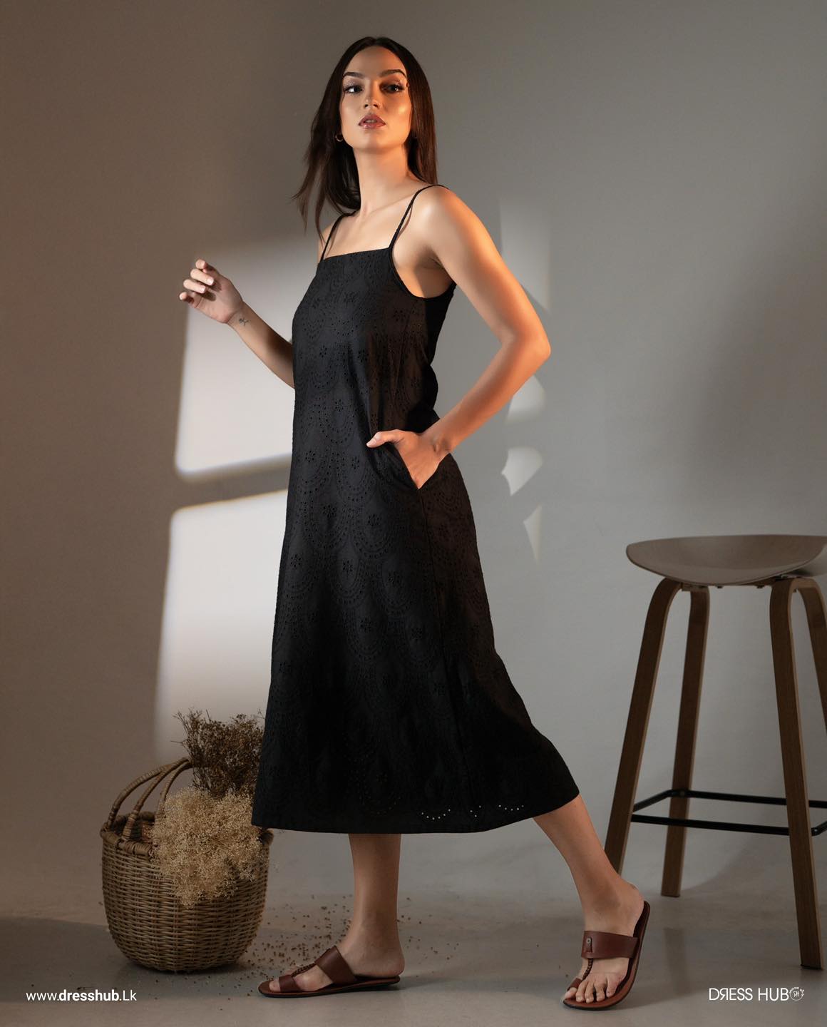 Black Strapped Shift Dress