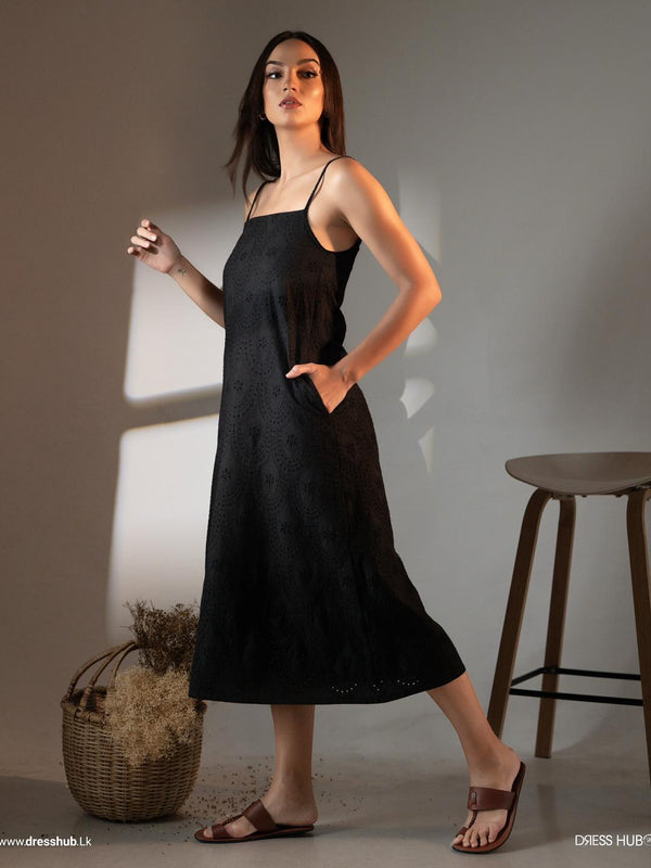 Black Strapped Shift Dress