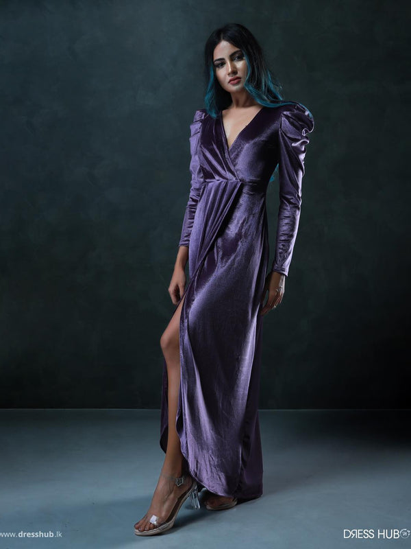 Cross Over Pleated Maxi Dress