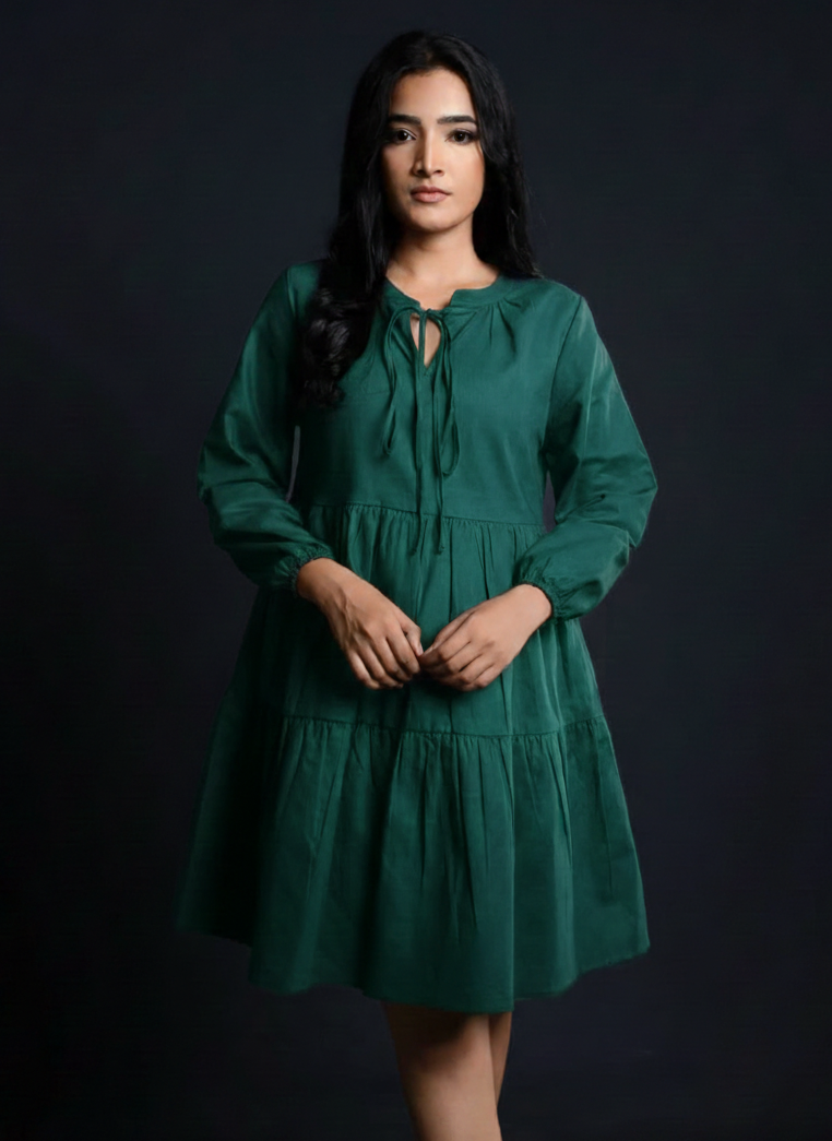 Ora loose fitto Double Frilled Dress