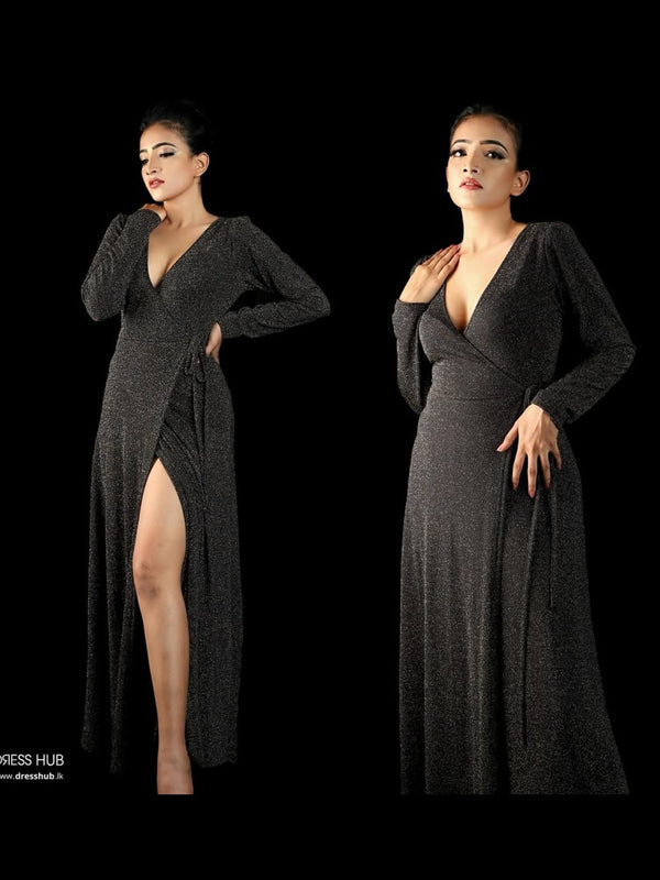 Black and Gold Maxi Dress