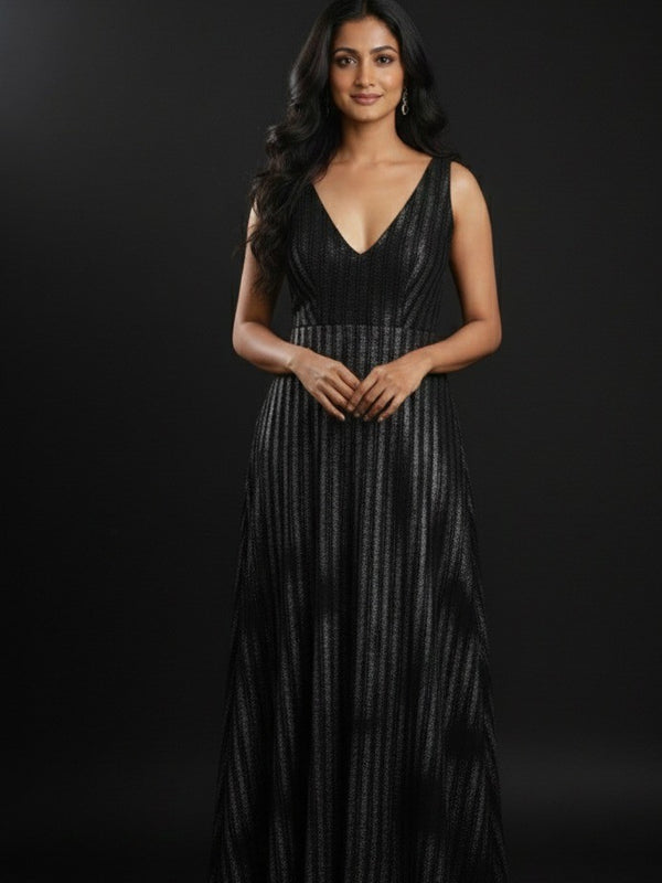 Black long party dress