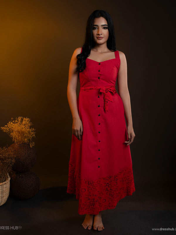 Seleno Strappe Red Frock