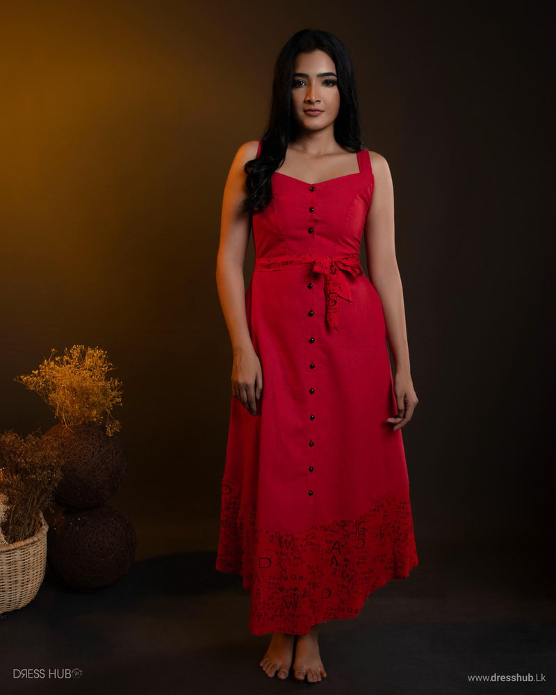 Seleno Strappe Red Frock