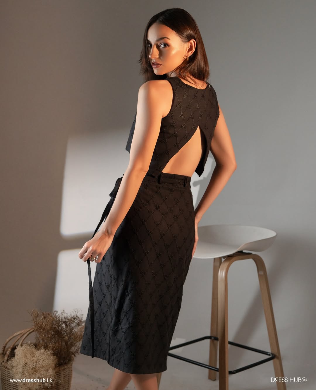 Velora Black Wrap Skirt Set