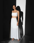 Eyelet Cotton Two-Piece Maxi Skirt and Crop Top Set