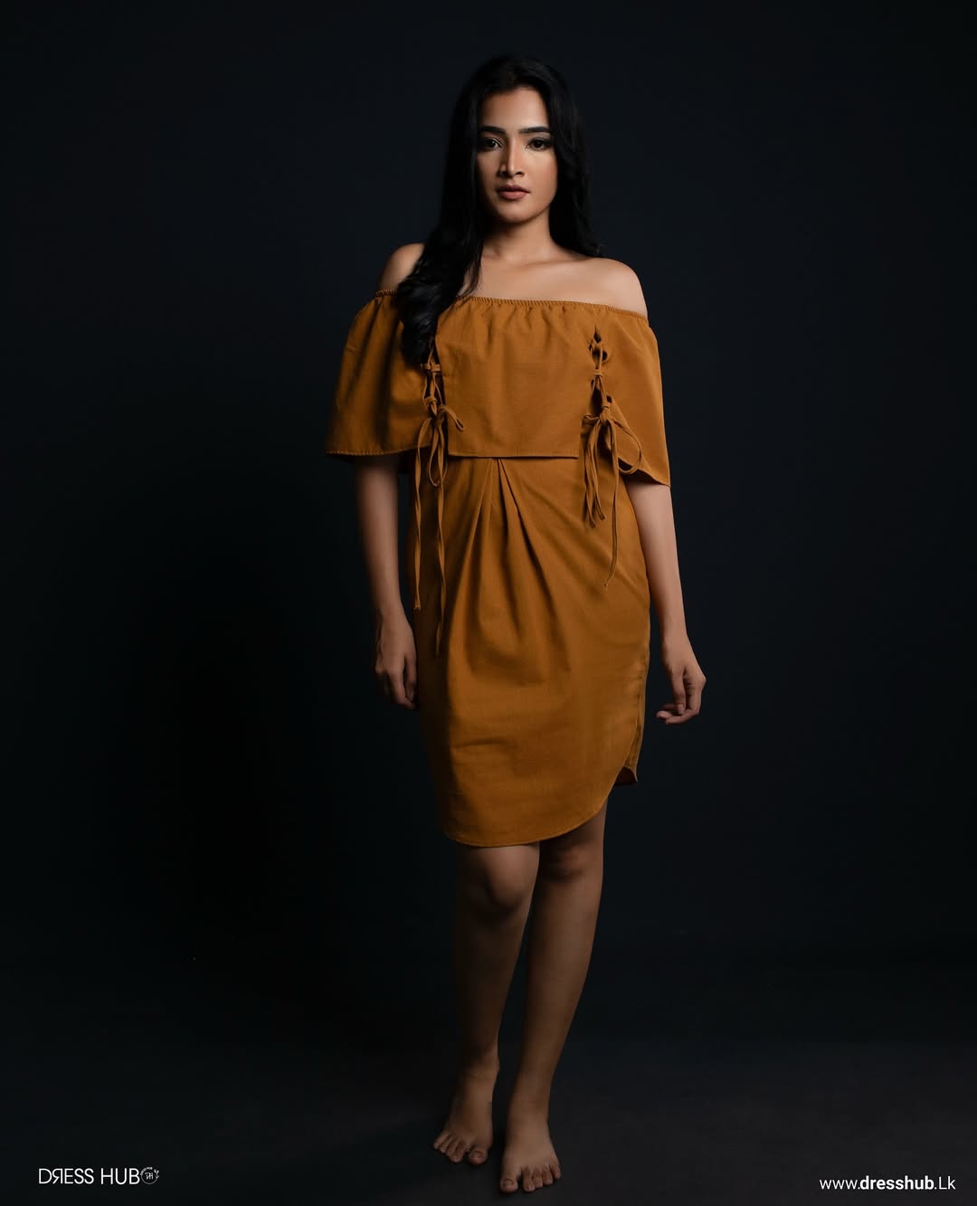 Off Shoulder Pleated Mini Dress