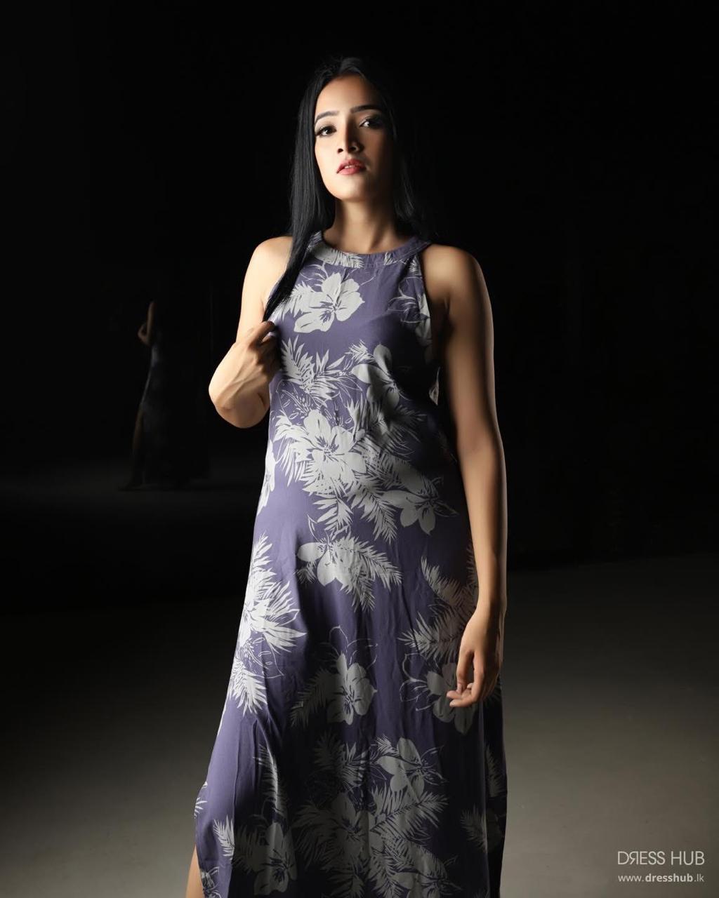 Naviz Halter Purple Frock