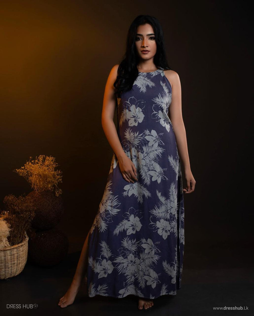 Naviz Halter Purple Frock