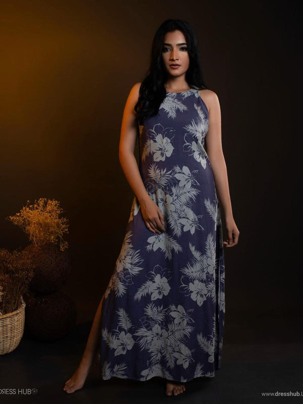 Naviz Halter Purple Frock