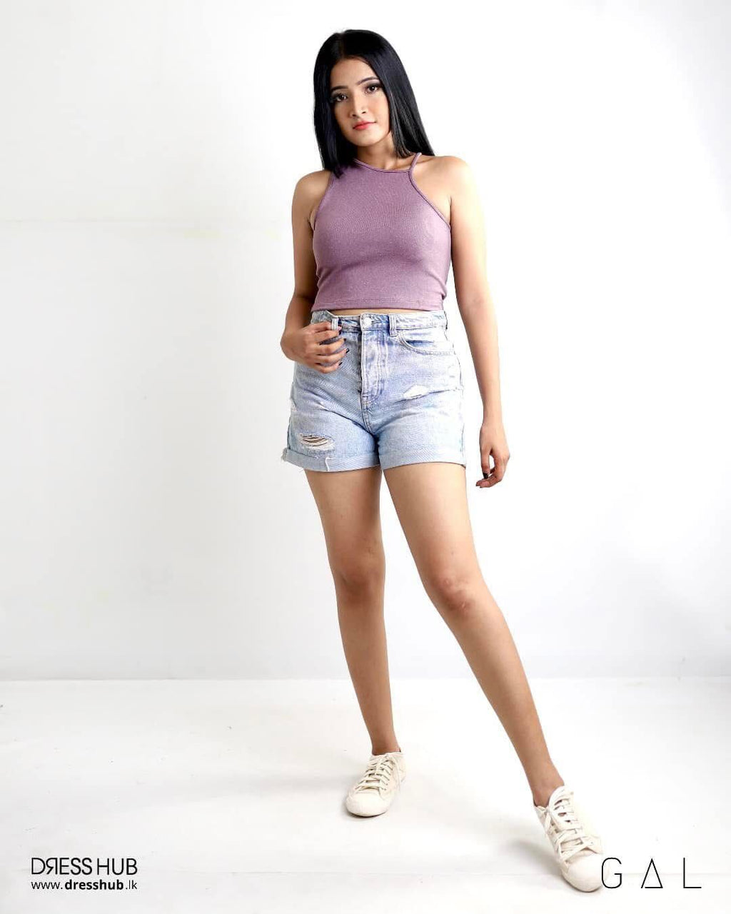 Ribbed High-Neck Crop Top