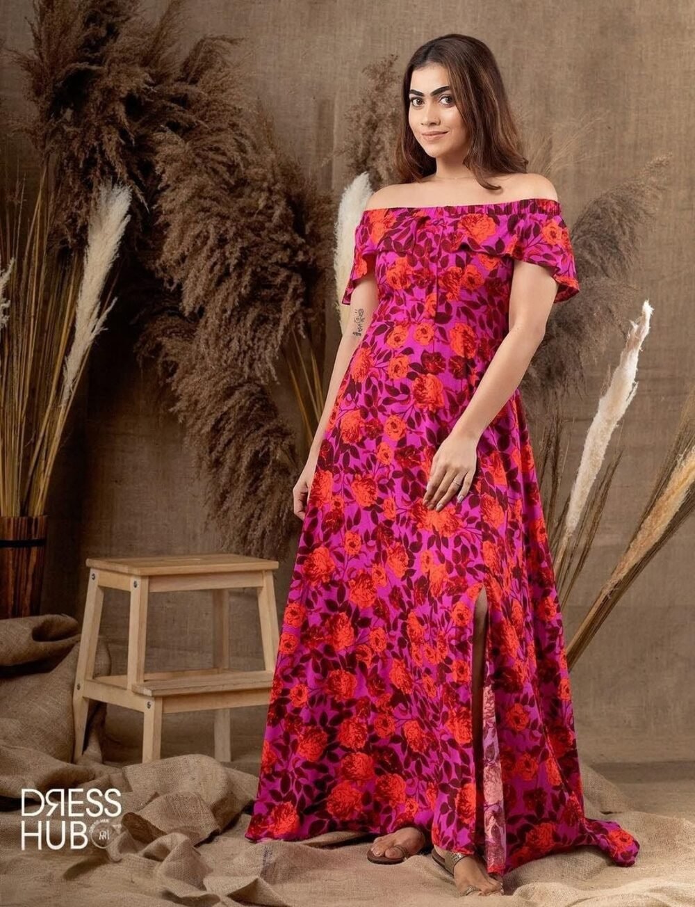 Magenta Floral Maxi Dress from the Dress Hub collection